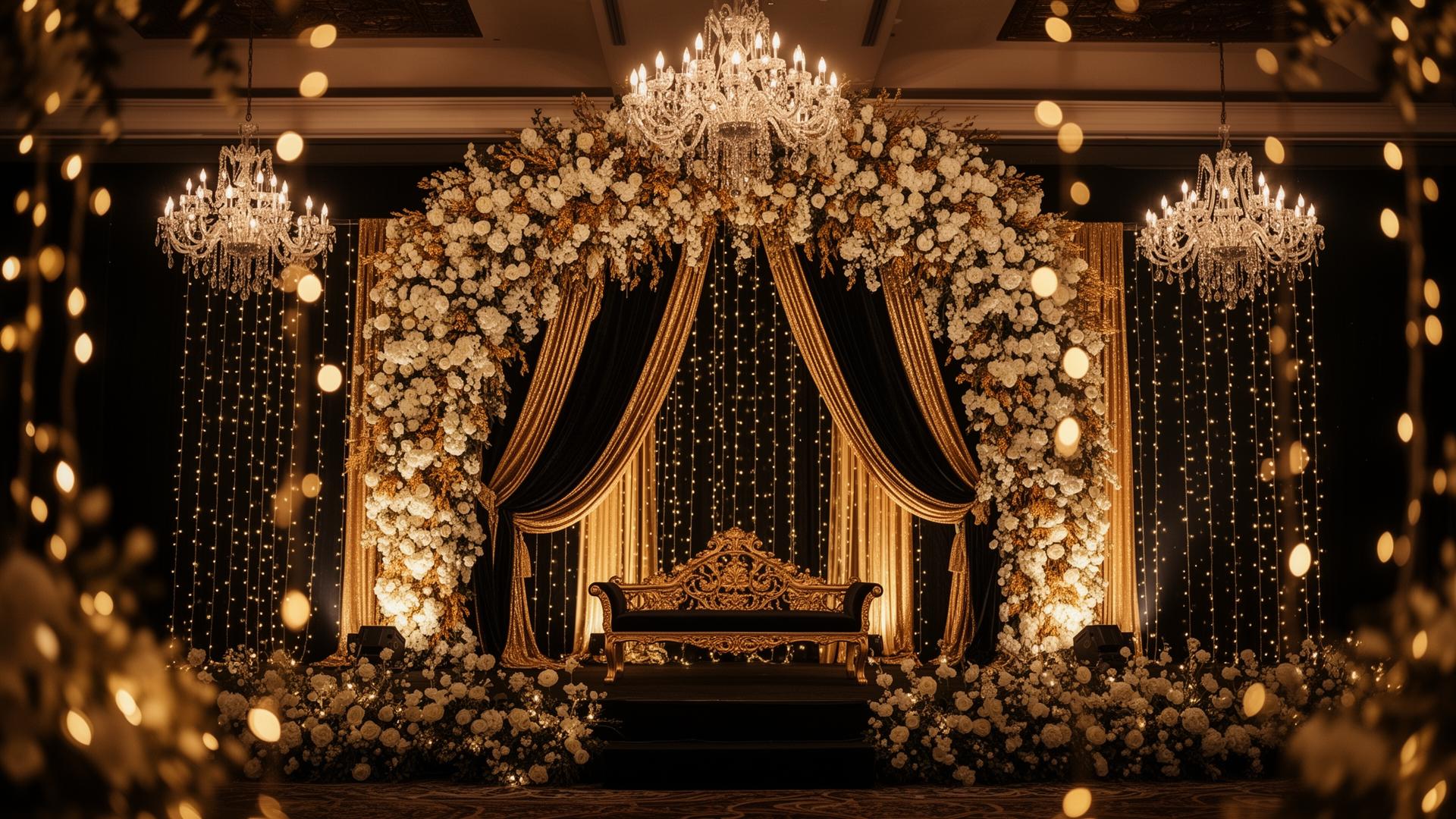 Luxury wedding stage decoration